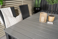 Spisebord Padova 160 x 100 + 2-pakk lenestoler – svart