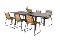 Spisebord rektangulært 160 x 100 + spisestol 2-pakk – svart og natur