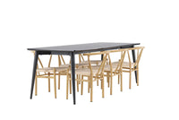 Spisegruppe 230 x 85 – beige og svart