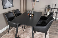 Spisegruppe Inca & Comfort 160 x 85 + 2-pakk spisestoler – svart