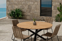 Spisegruppe Mexico & Lindos rund ⌀140 2-pakk – svart og brun