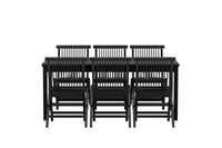 Spisegruppe Kenya 180 x 90 + spisestol 2-pakk – svart