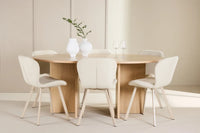 Spisegruppe Strada & Lilja rektangulær ⌀120 2-pakk – hvitkalket og beige