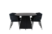 Spisegruppe Bootcut & Selma oval 230 x 115 + 2-pakk spisestol – svart