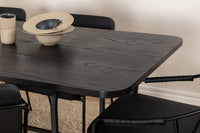 Spisestol Tvist & Uno 2-pakk + Spisebord rektangulært 200 x 90 – svart