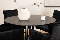 Spisegruppe Petra & Dipp med rundt spisebord ⌀115 – svart