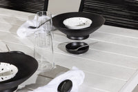 Spisestol Lindos & Break 2-pakk – svart + Rektangulært spisebord 205 x 90 – hvit
