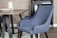 Spisestol Plaza & Marina 2-pakk – blå + rektangulært spisebord 180 x 90 – natur