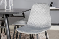 Spisegruppe Sleek & Polar 195 x 95 med 2-pakk spisestoler – svart og grå