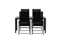 Spisebord Giardini & Levanzo 150 x 85 + posisjonsstol 2-pakk – svart