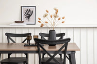 Spisestol Crosett & Tempe 2-pakk + Spisebord rektangulært 140 x 80 – svart og valnøtt