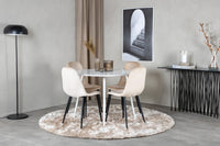 Spisegruppe rund ⌀100 2-pakk – hvit og beige