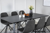 Spisestol Polar & Marina 2-pakk + Rektangulært spisebord 180 x 90 – svart