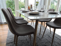 Spisestol Polar 2-pakk + Rektangulært spisebord 180 x 90 – grå og hvit