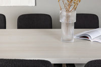 Spisestol Yesterday & Olga 2-pakk – svart + Spisebord rektangulært 200 x 90 – hvit