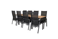 Lenestol Copacabana & Mexico 2-pakk – svart + Spisebord rektangulært 180 x 90 – natur