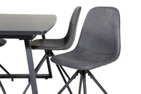 Spisestol Polar & Inca 2-pakk + Rektangulært spisebord 160 x 85 – svart