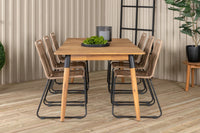 Spisegruppe Julian & Lindos 210 x 100 2-pakk – natur og brun
