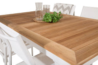 Spisestol Santorini & Panama 2-pakk + Rektangulært spisebord 160 x 90 – hvit