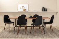 Spisegruppe Uno & Polar 200 x 90 + 2-pakk spisestoler – natur og svart