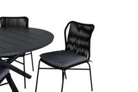 Spisebord rundt ⌀120 + spisestol 4-pakk – svart