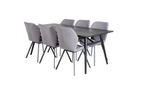 Spisegruppe Sleek & Gemma 195 x 95 2-pakk – svart og grå