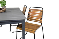 Spisebord rektangulært 160 x 100 + spisestol 2-pakk – svart og natur