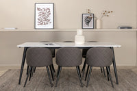Spisegruppe Jimmy & Velvet 195 x 90 2-pakk – hvit og grå