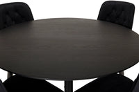 Spisegruppe Deluxe Rund ⌀115 + spisestol 2-pakk – svart