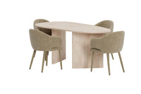 Spisestol Evelin & Grönvik 2-pakk + Spisebord ovalt 180 x 90 – beige og natur