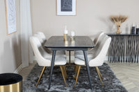 Spisegruppe Gold & Velvet Deluxe 180 x 85 – svart og beige