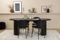 Spisestol Vault & Bianca 2-pakk + Spisebord ovalt 200 x 90 – svart