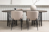 Spisestol Modesto & Stone 2-pakk + Spisebord ovalt 220 x 100 – beige og mokka