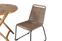 Kafébord Cane & Lindos ⌀80 + spisestol 2-pakk – natur og brun