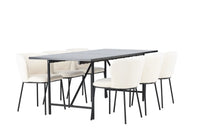 Spisegruppe Astrid & Edina 200 x 90 2-pakk – svart og hvit