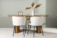 Spisegruppe Edina & Isolde 2-pakk + Ovalt 180 x 90 – hvit og natur