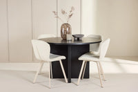 Spisegruppe Strada & Lilja ⌀120 2-pakk – svart og beige