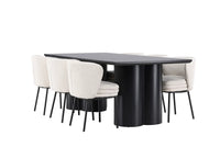 Spisegruppe Agnes & Olivia 2-pakk 210 x 100 – hvit og svart