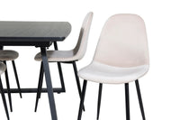 Spisestol Polar & Inca 2-pakk – beige + Rektangulært spisebord 160 x 85 – svart