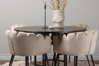 Spisegruppe Limhamn & Copenhagen + Rundt ⌀115 – beige og mokka