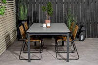 Spisebord rektangulært 160 x 100 + spisestol 2-pakk – svart og natur