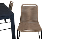 Spisestol Lindos & Marbella 2-pakk + spisebord rektangulært 160 x 100 – brun og svart