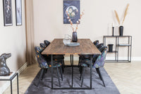 Spisegruppe Padang & Velvet 250 x 100 + 2-pakk spisestoler – natur og svart