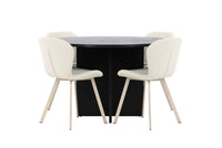 Spisegruppe Strada & Lilja ⌀120 2-pakk – svart og beige