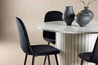 Spisestol Polar & Härön 2-pakk + Rundt spisebord ⌀110 – svart og hvit