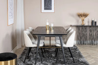 Spisegruppe Gold & Velvet 180 x 85 2-pakk – svart og krem