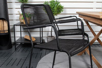 Spisegruppe Kenya & Lindos 120 x 70 + spisestoler 2-pakk – natur og svart