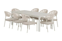Spisegruppe Levels & Paros rektangulær 229 × 100 – beige