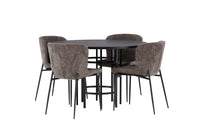 Spisestol Modesto & Copenhagen 2-pakk + Spisebord rundt ⌀115 – brun og svart