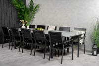 Spisegruppe Levels rektangulær 229 × 100 + spisestol 2-pakk – svart